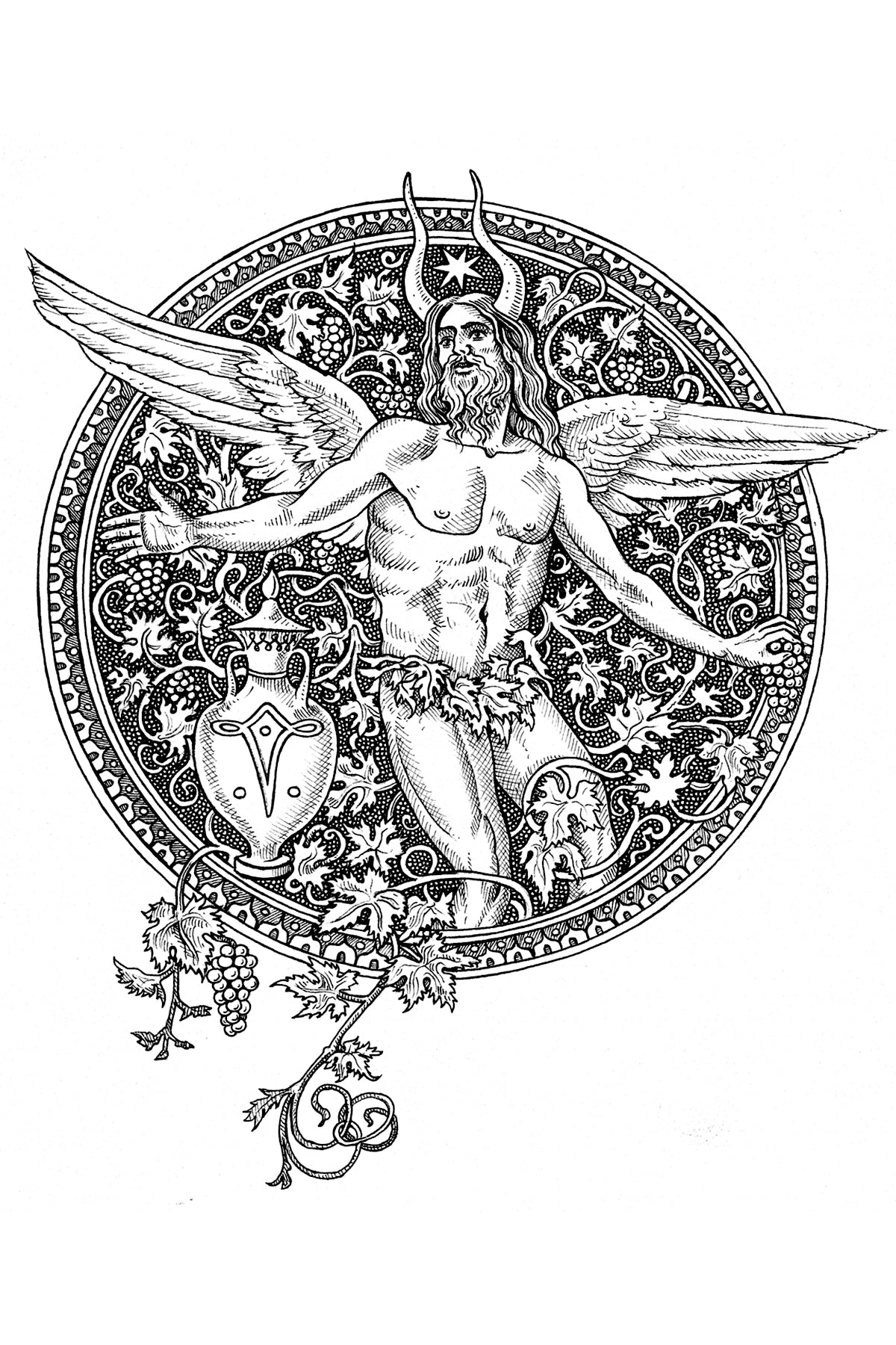 Samael and the Vine : Letterpress Greeting Card - Samaritan Press